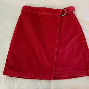 Hollister Red Corduroy Skirt